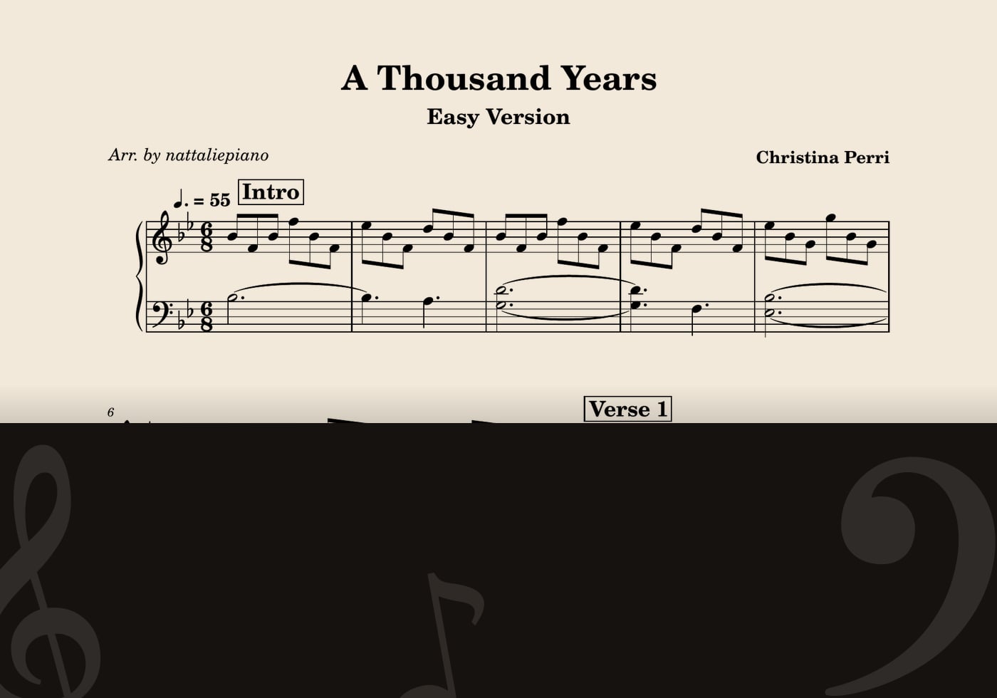A Thousand Years — score preview