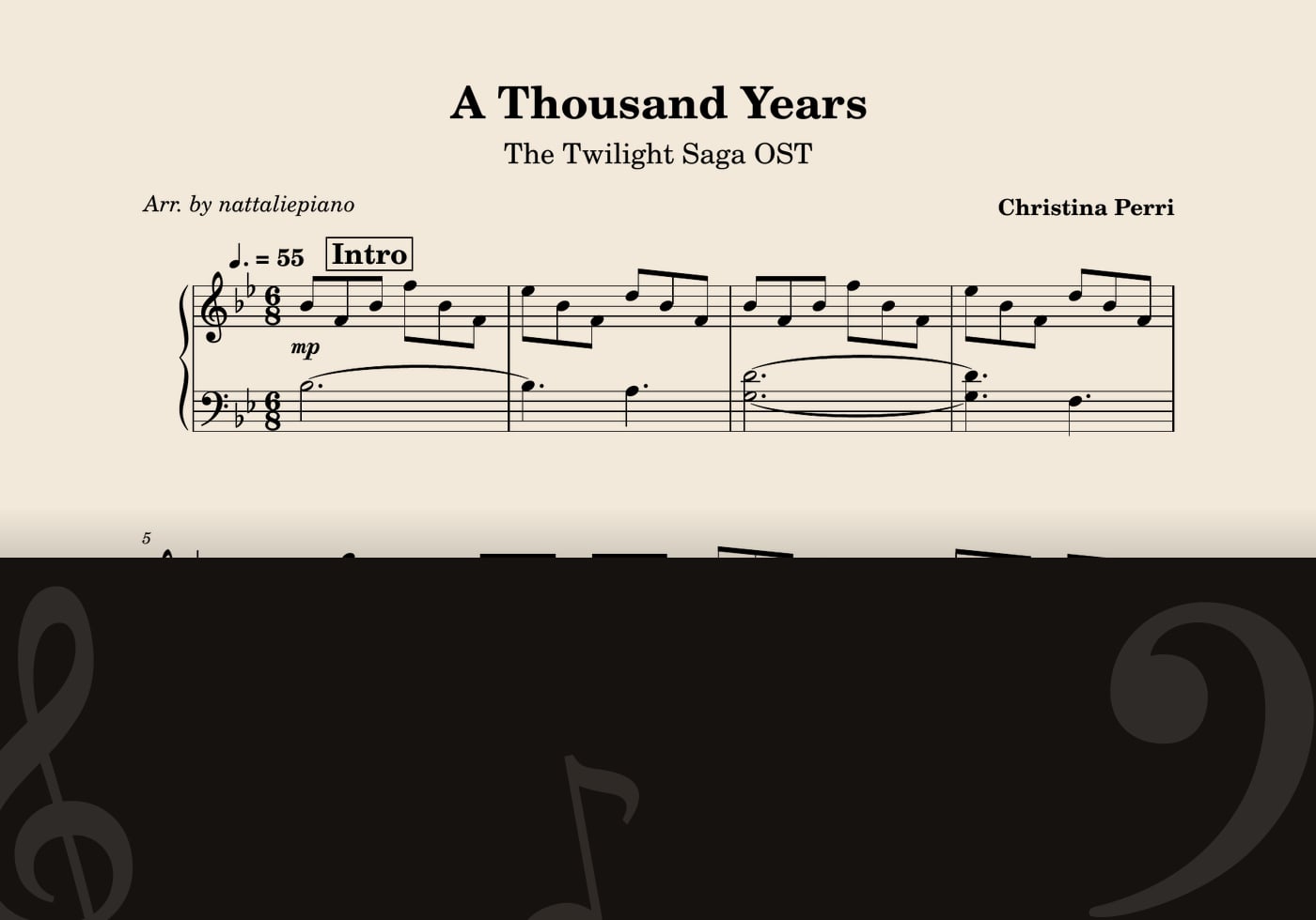 A Thousand Years — score preview