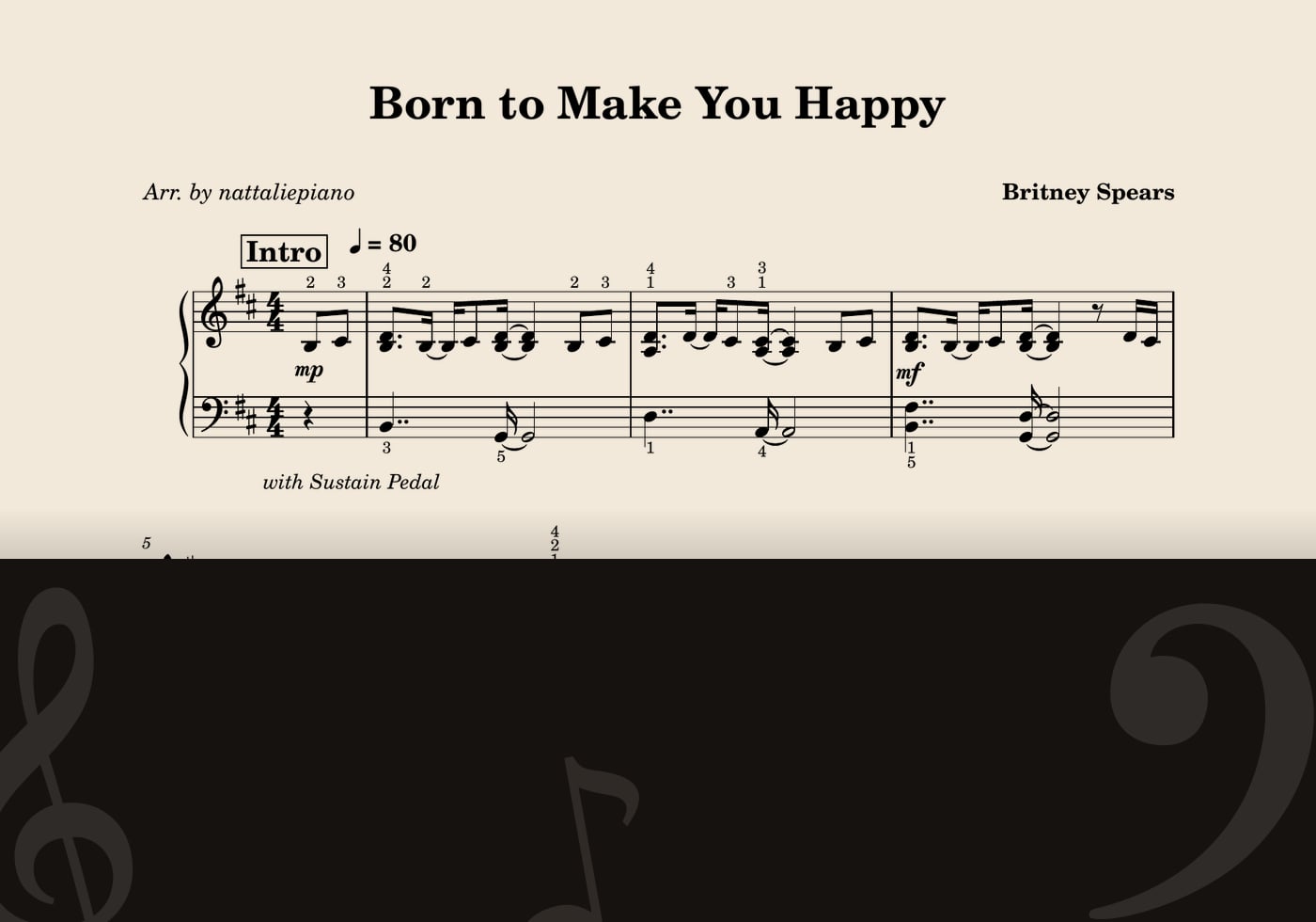 Born to Make You Happy — score preview