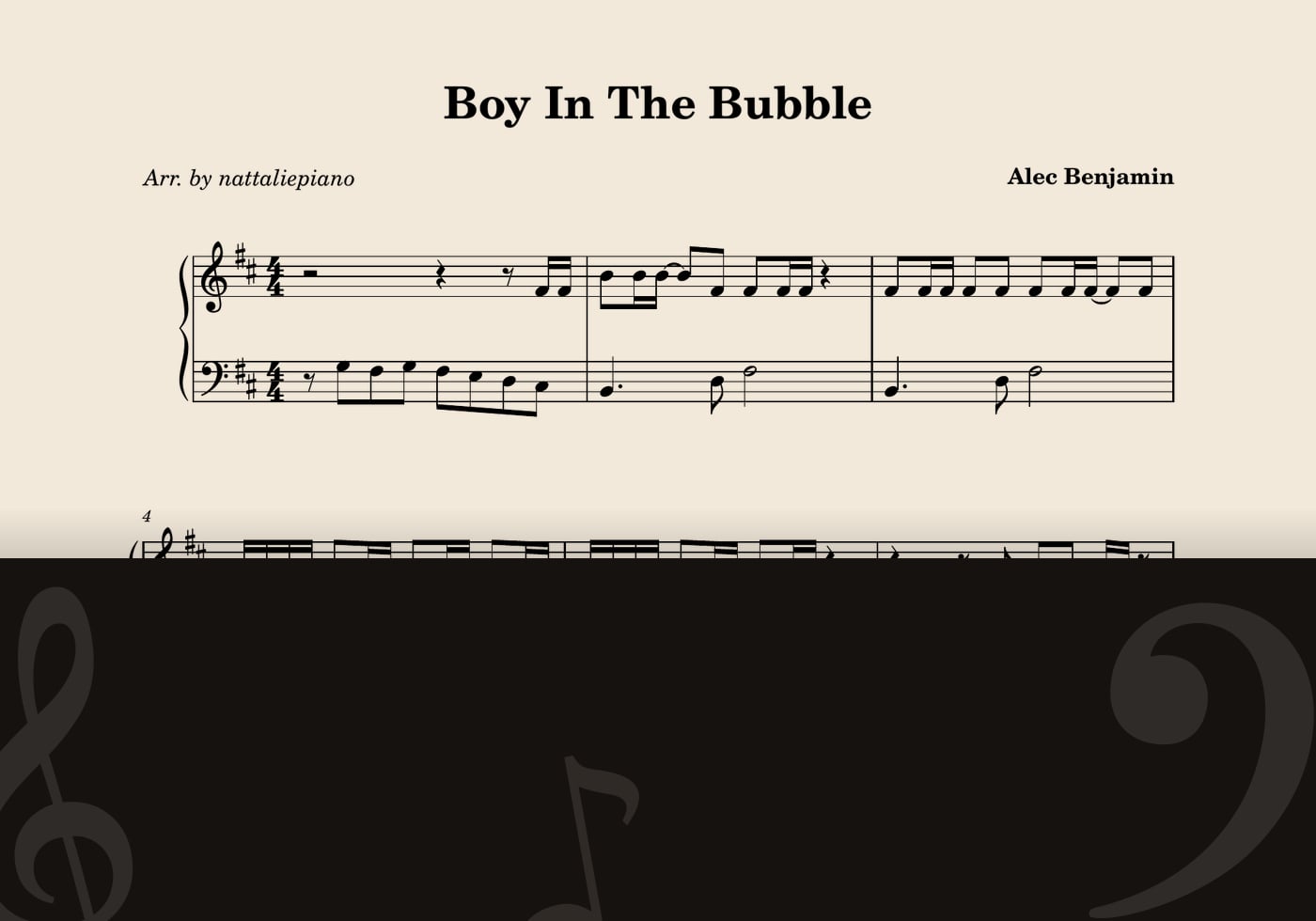 Boy in the Bubble — score preview