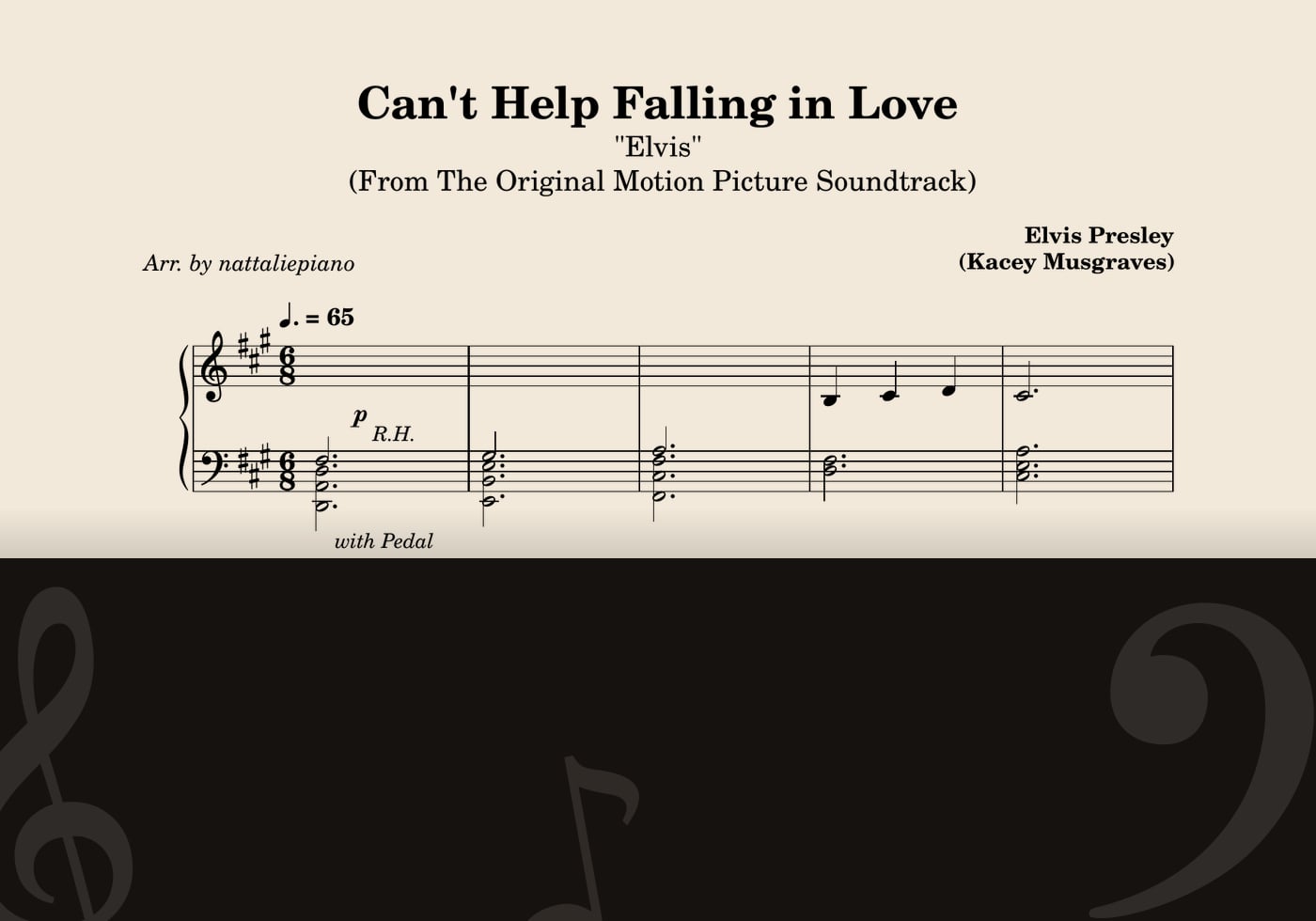 Can't Help Falling in Love — score preview