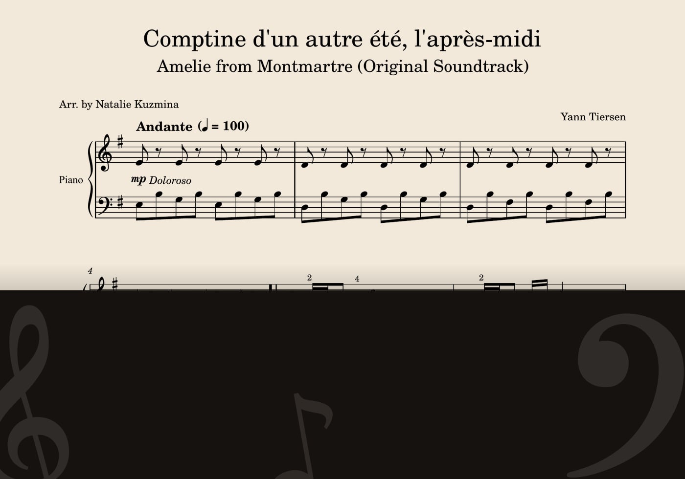Comptine Dun Autre — score preview
