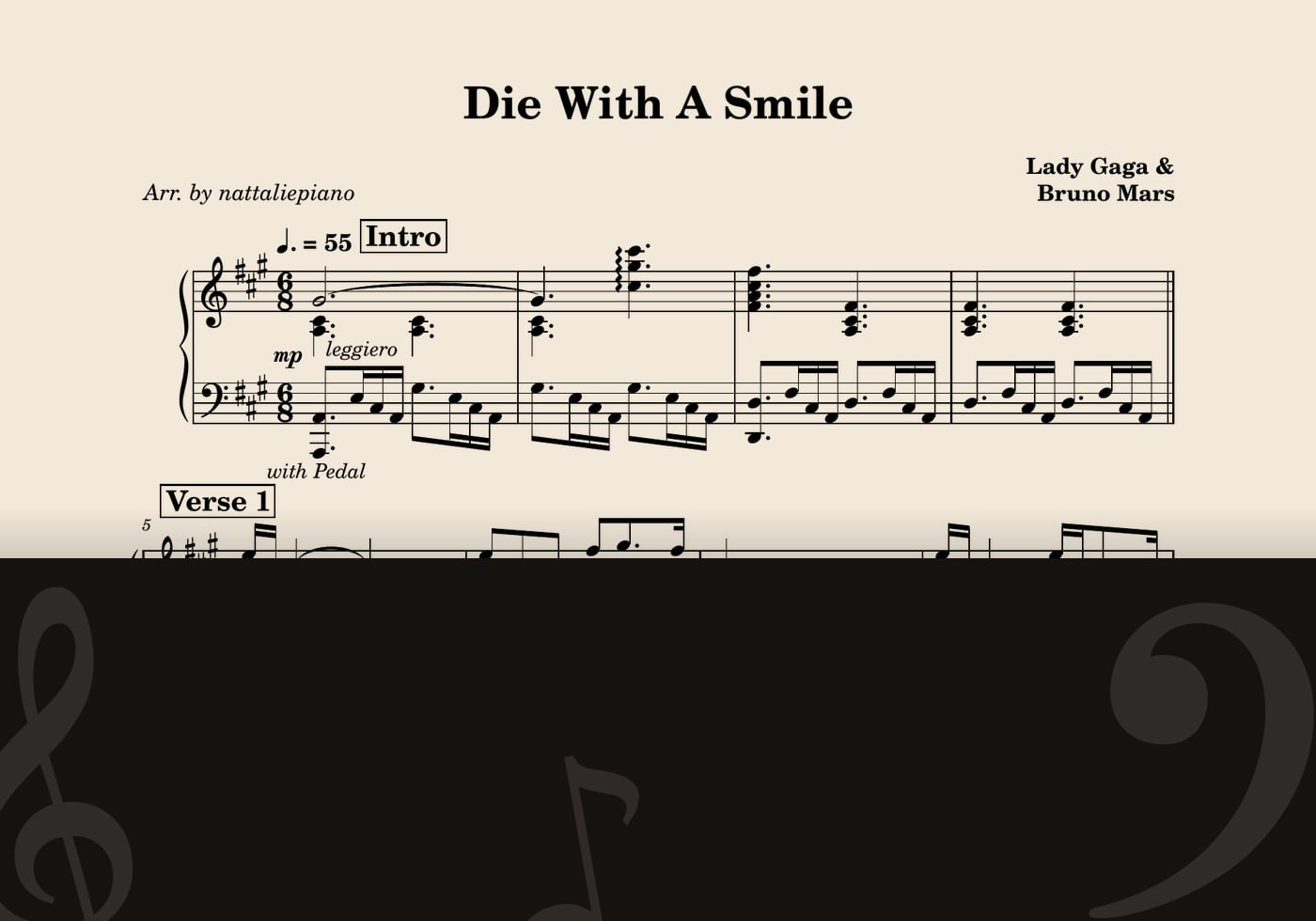 Die With A Smile — score preview