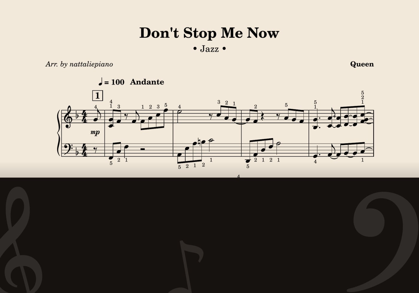 Don't Stop Me Now — score preview