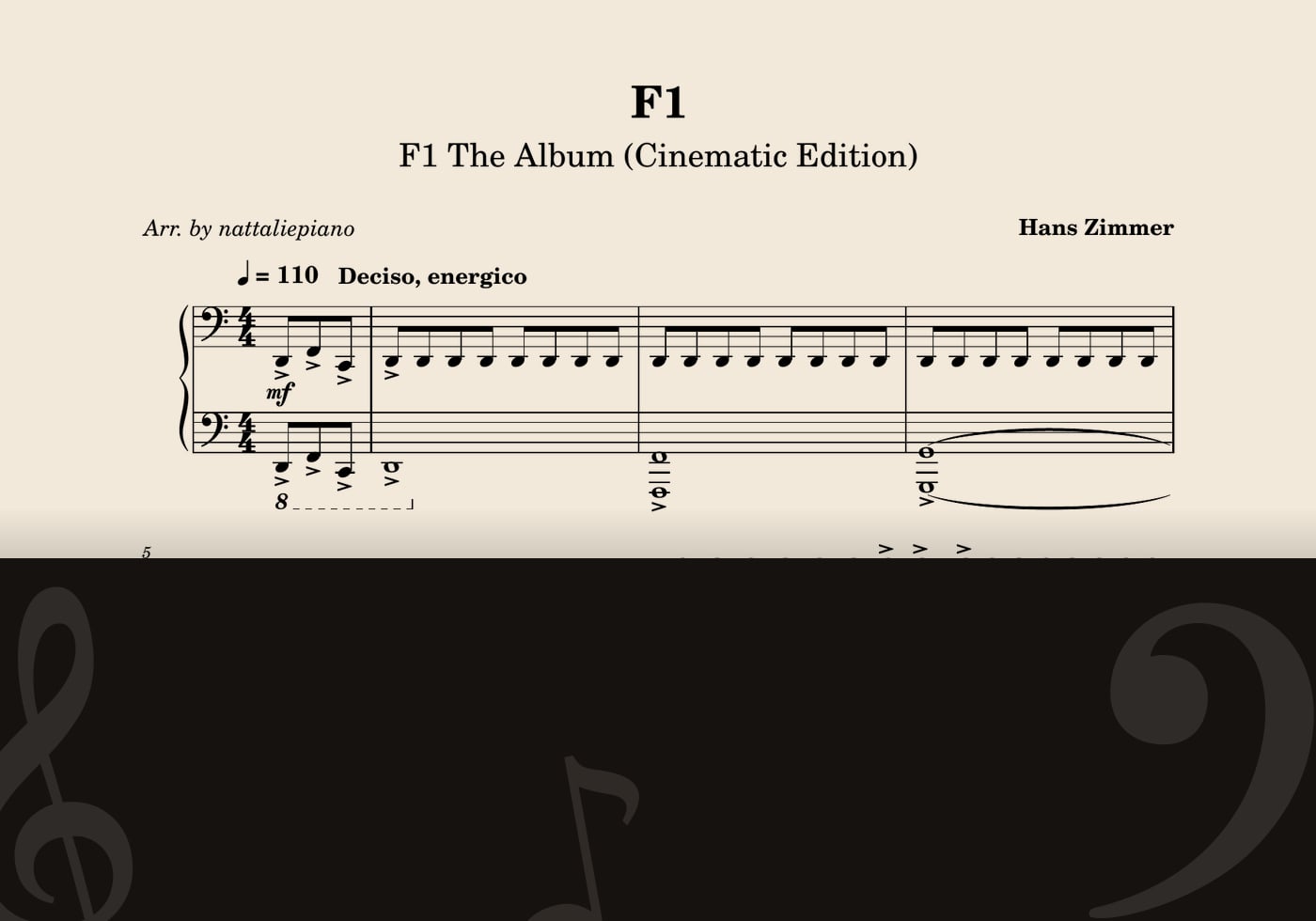 F1 Main Theme — score preview