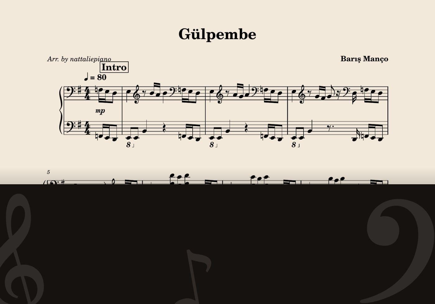 Gülpembe — score preview