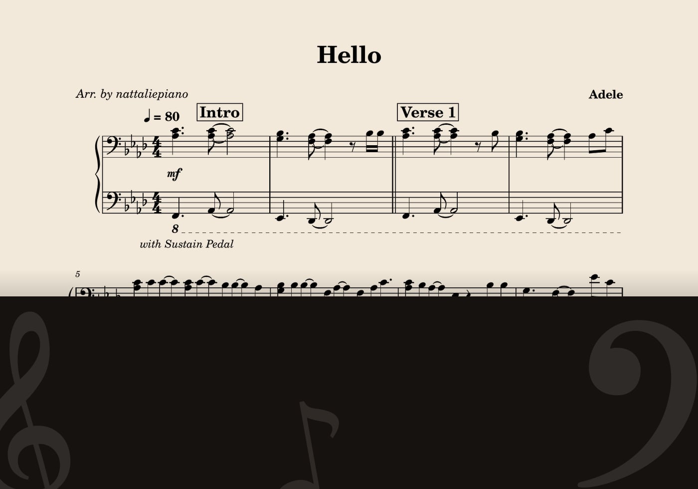Hello — score preview