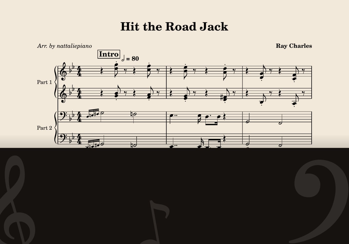 Hit the Road Jack — score preview