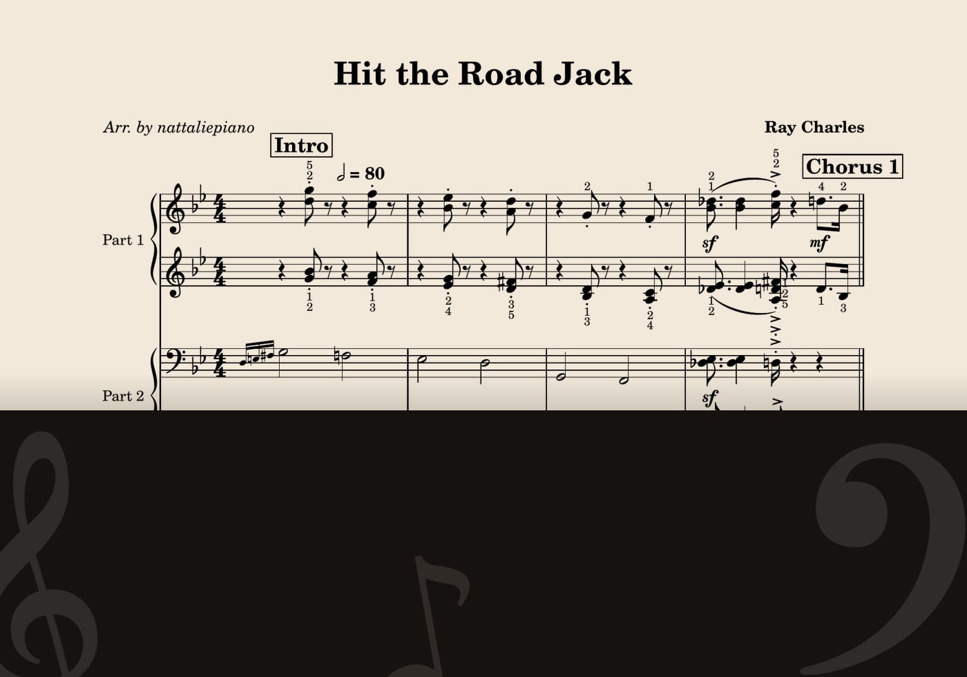 Hit the Road Jack — score preview