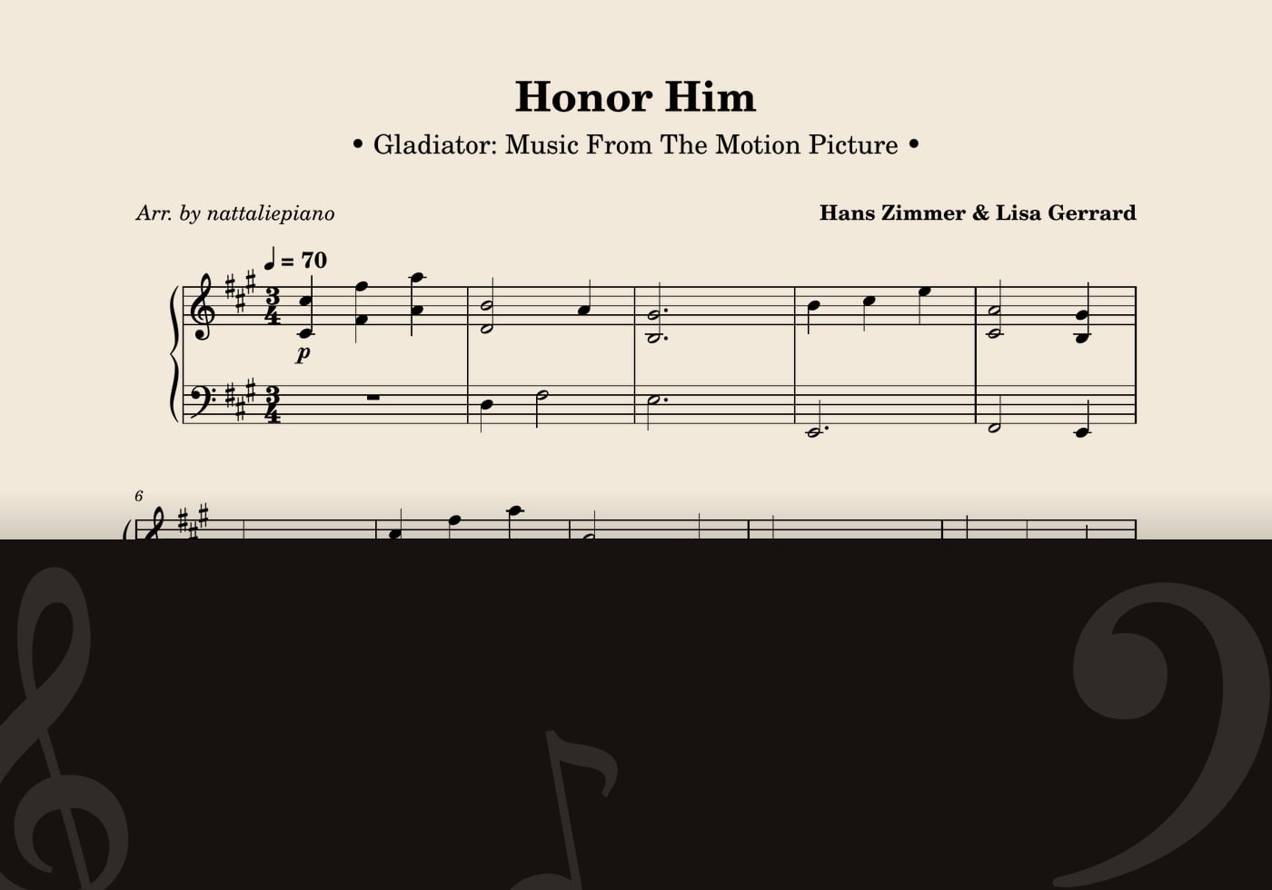 Honor Him — score preview