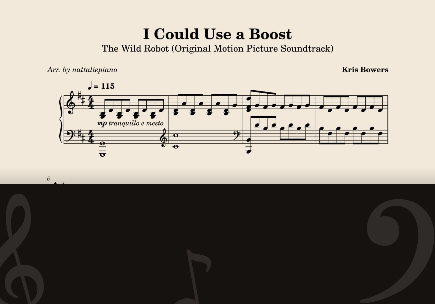 I Could Use a Boost — score preview