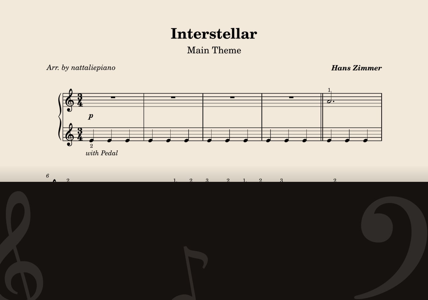 Interstellar Main Theme — превʼю нот