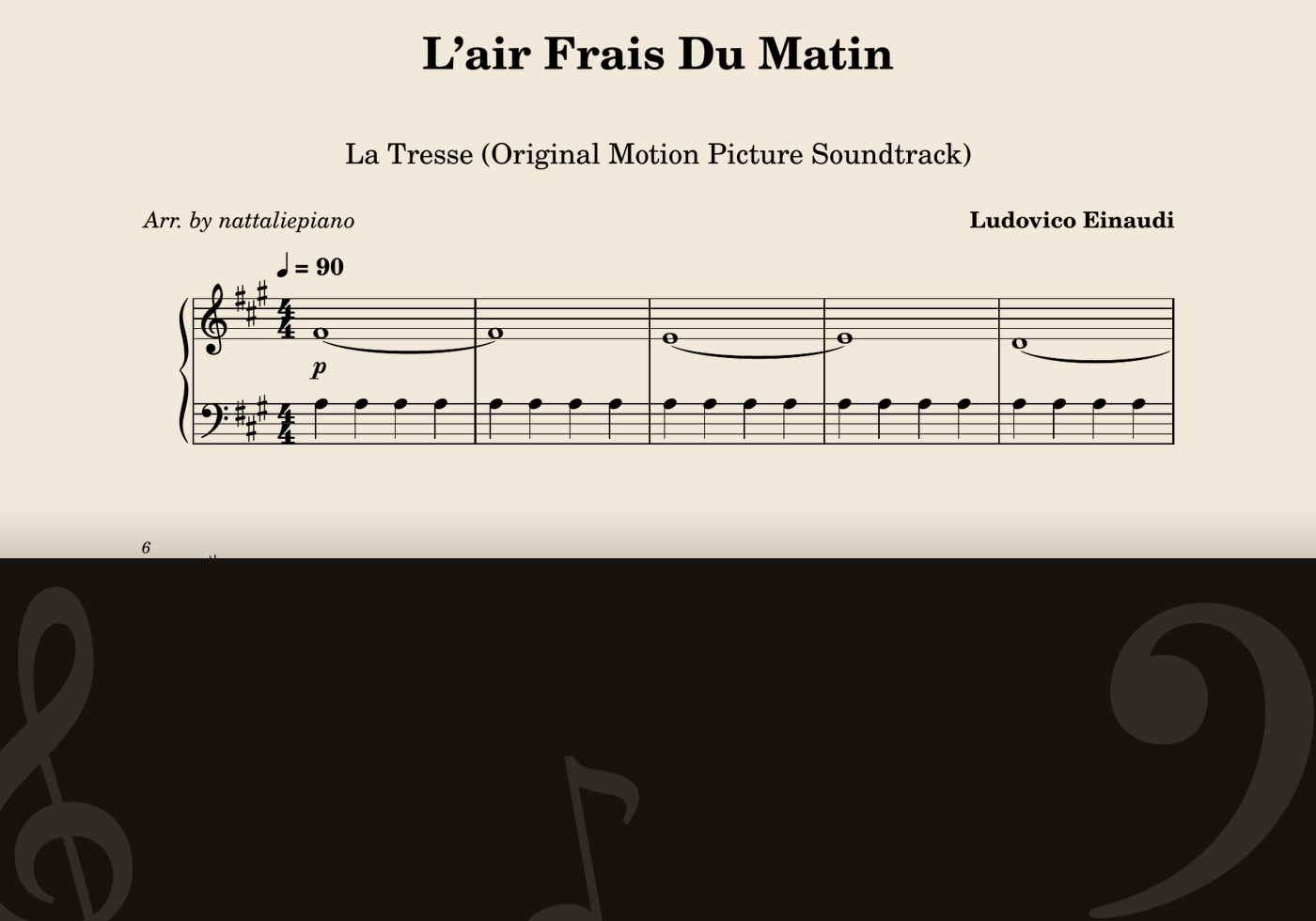 L’air Frais Du Matin — score preview