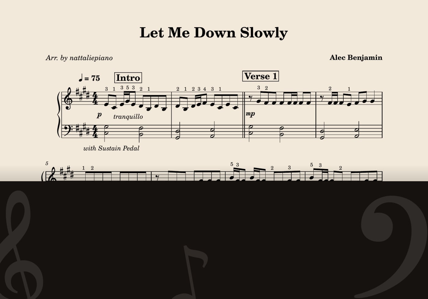 Let me Down Slowly — score preview