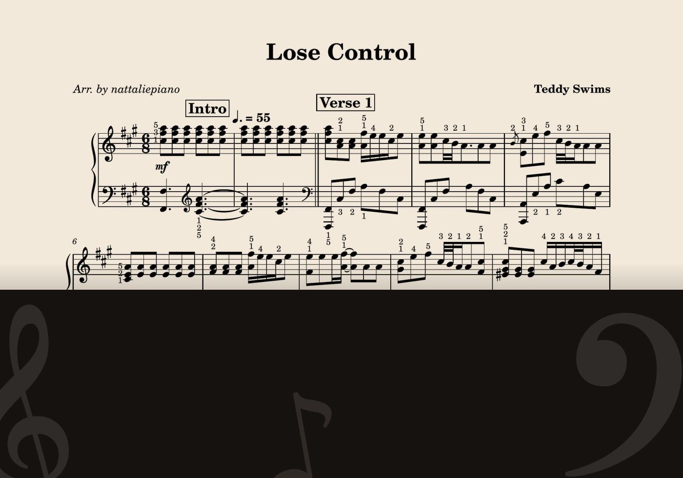 Lose Control — score preview