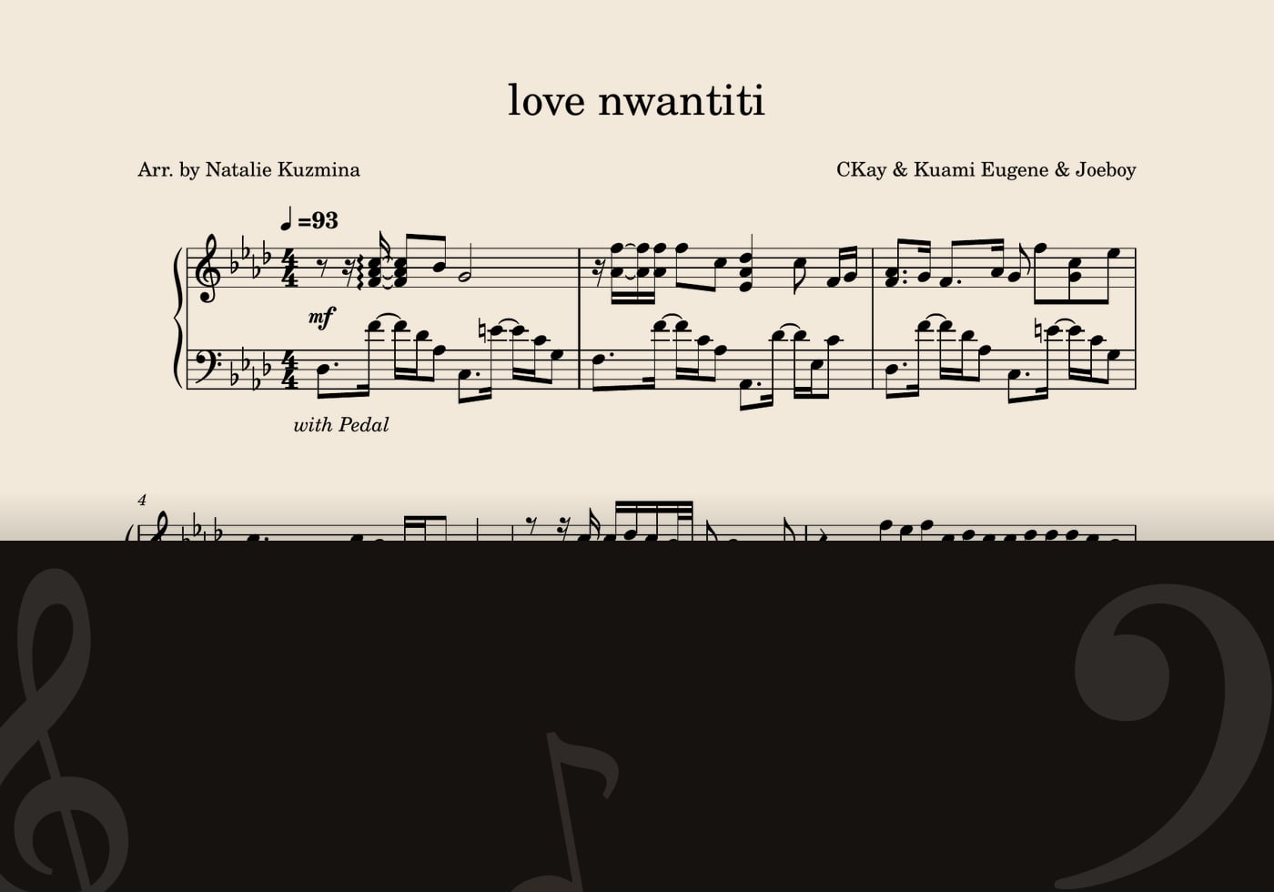 Love nwantiti — score preview