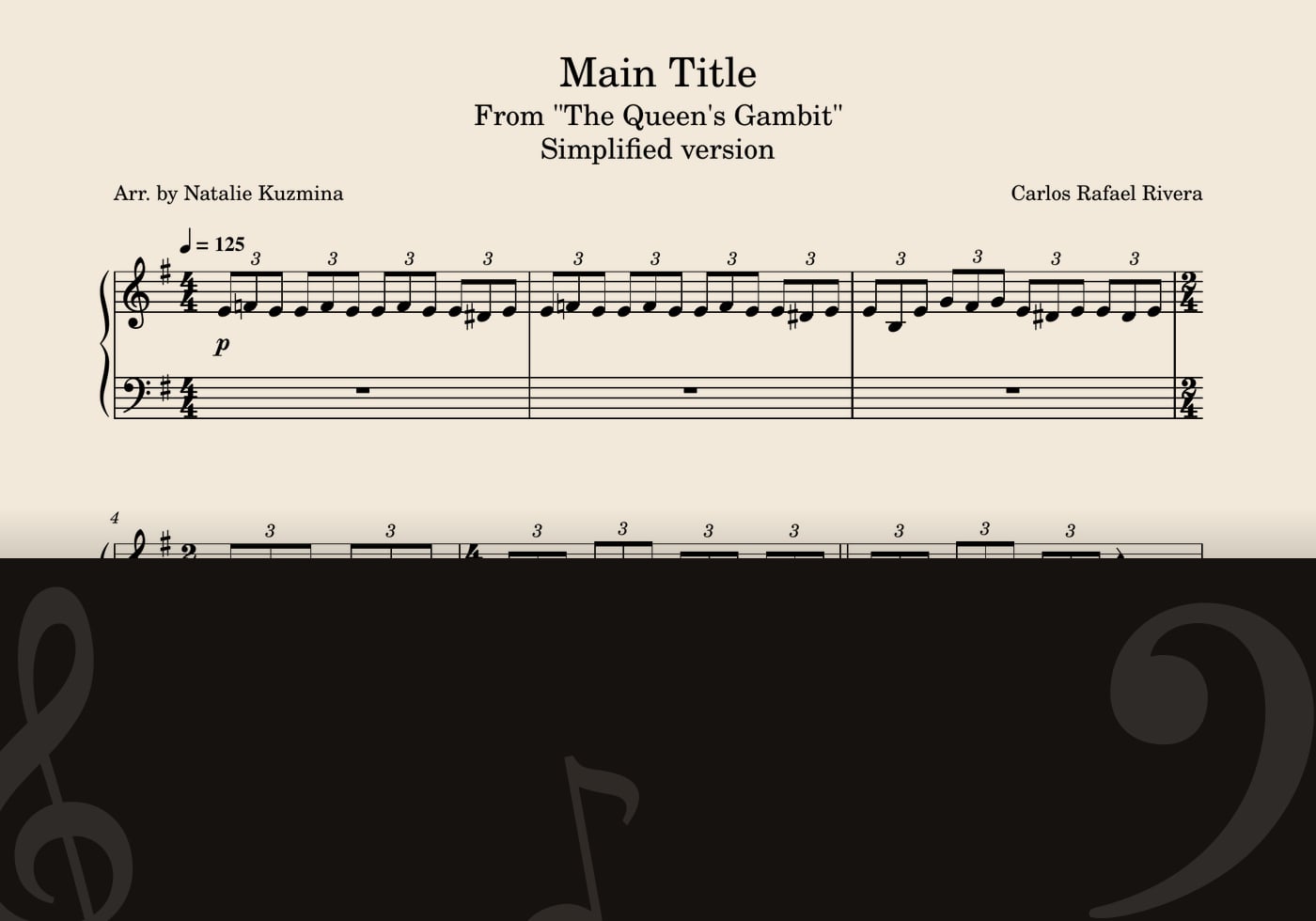 Main Title from The Queen's Gambit — score preview