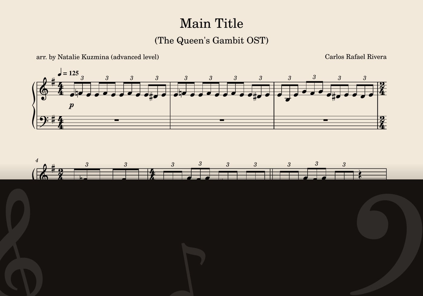 Main Title from The Queen's Gambit — score preview