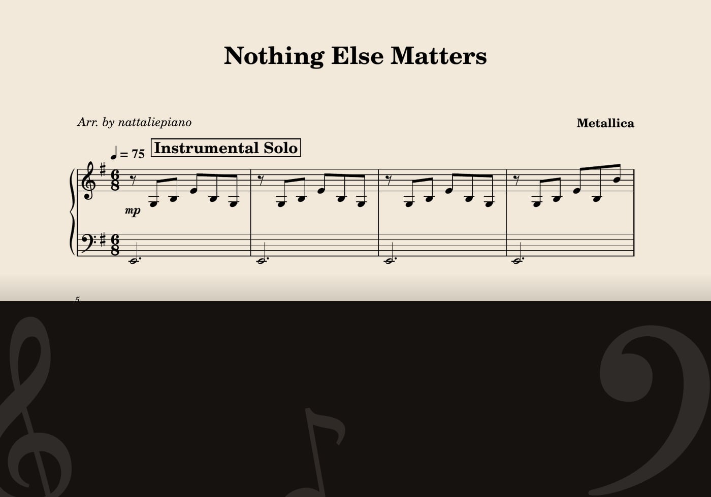 Nothing Else Matters — score preview