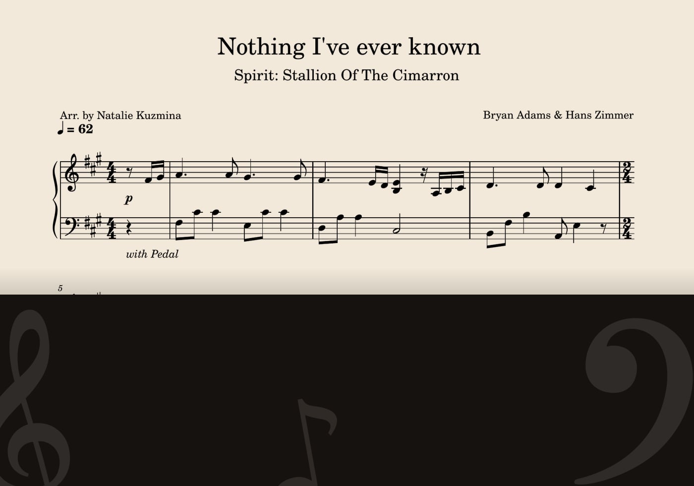 Nothing I've Ever Known — score preview