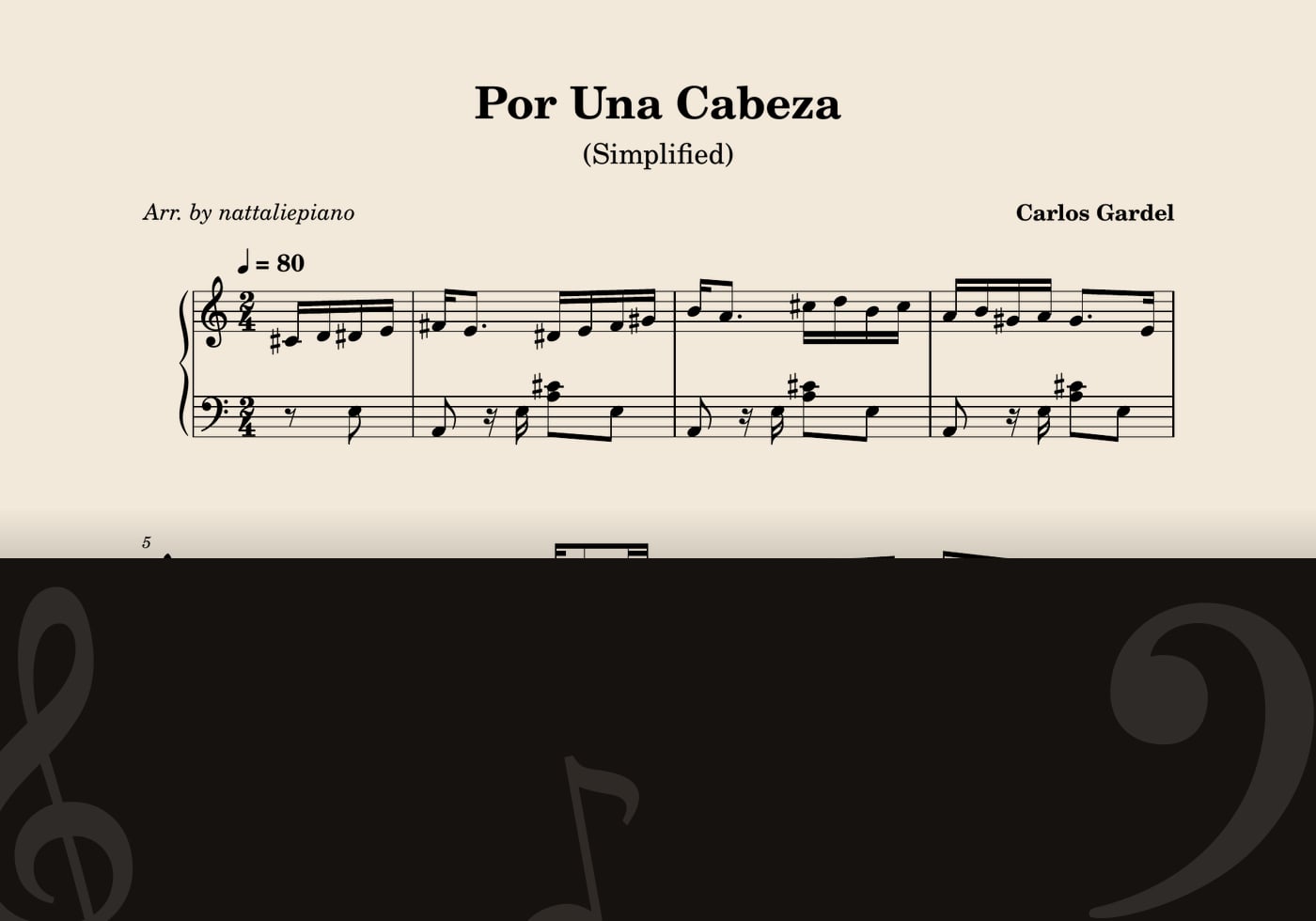 Por Una Cabeza — score preview