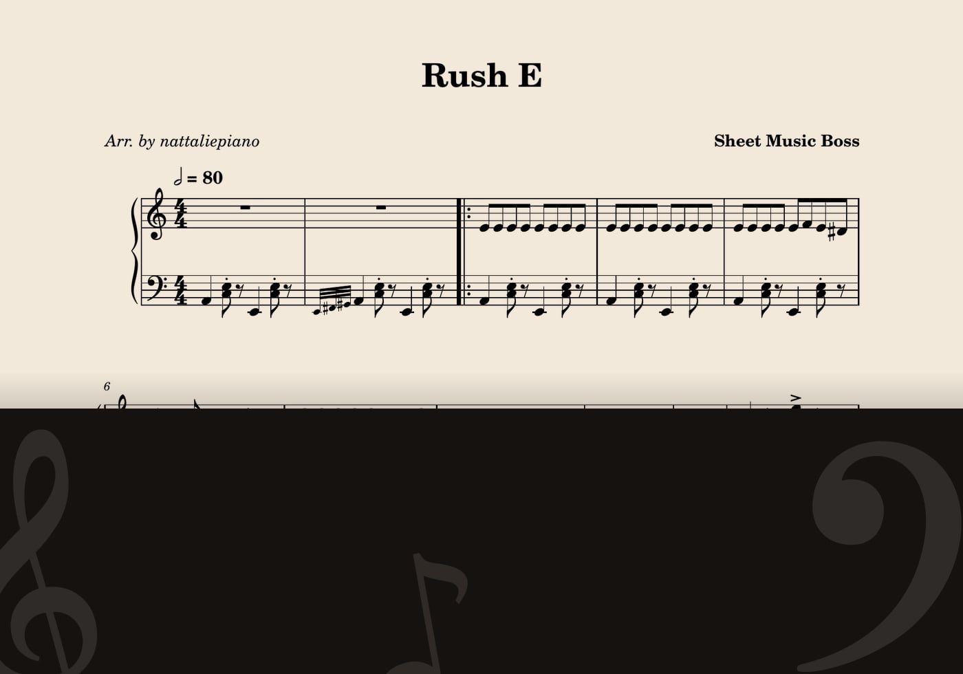 Rush E — score preview