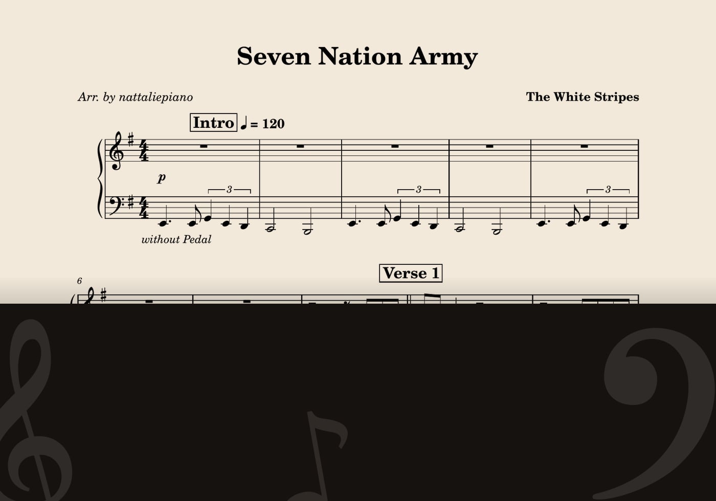 Seven Nation Army — score preview