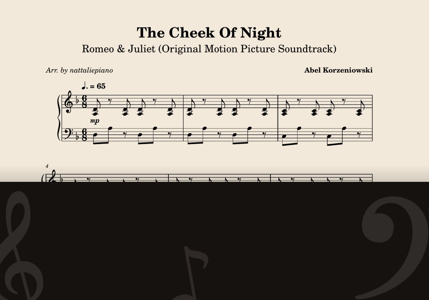 The Cheek Of Night — score preview