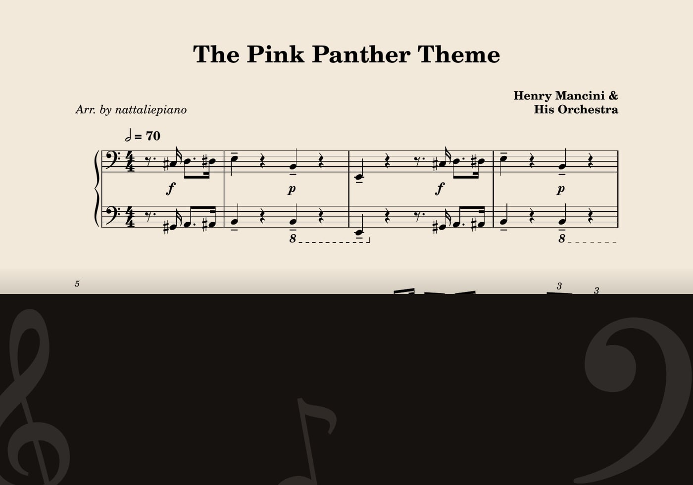 The Pink Panther Theme — score preview