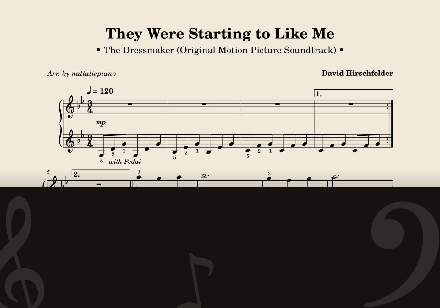 They Were Starting to Like Me — score preview