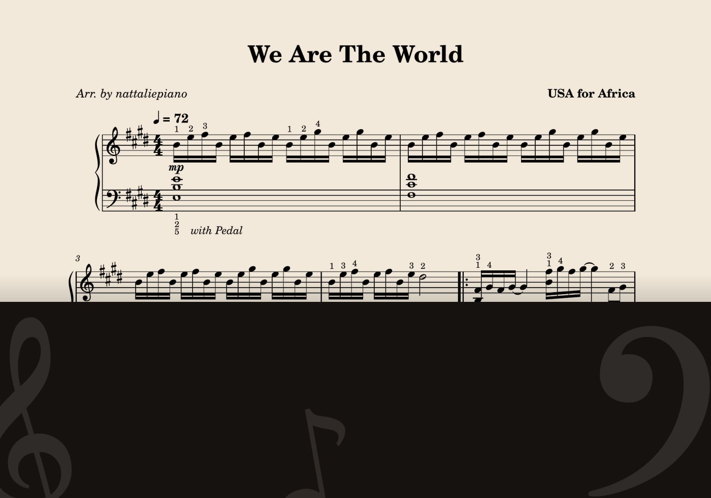 We Are The World — score preview