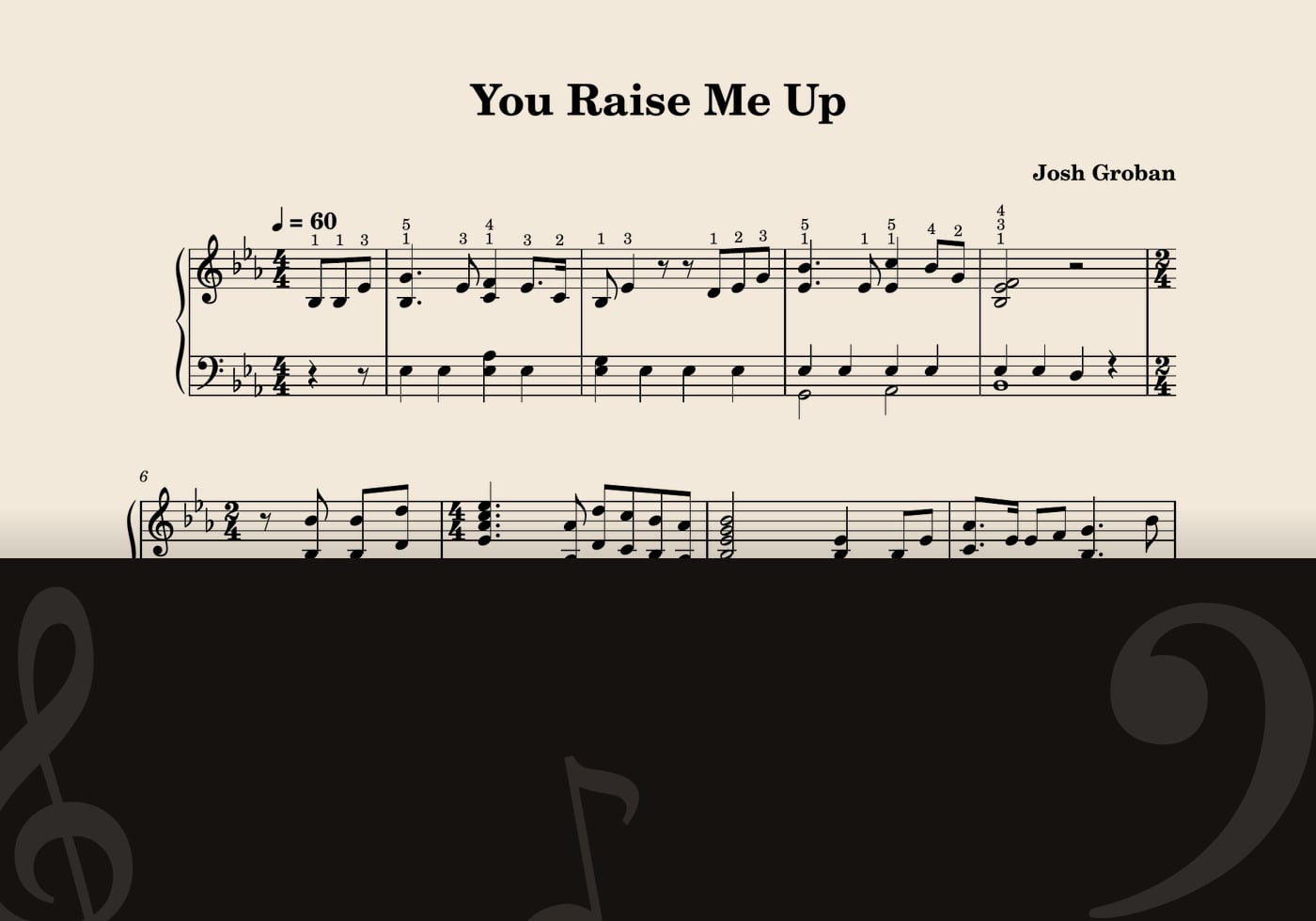 You Raise Me Up — score preview